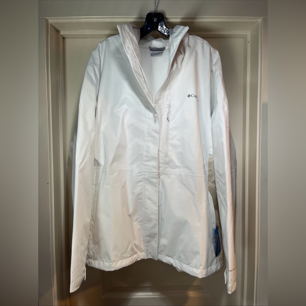 Womens 3X Columbia Hikebound II Jacket Hood White Waterproof Plus Size New Tag